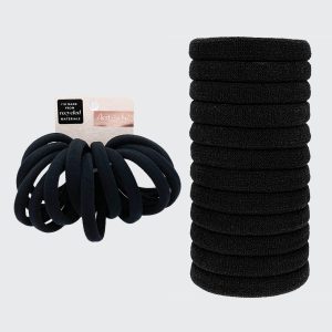 Recycled Nylon Medium Hair Elastics 12pc Set - Black